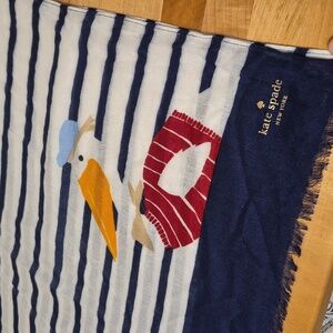 Kate Spade New York Blue & White Striped Pelican Scarf